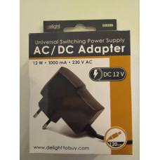Univerzális adapter Delight AC/DC 12V 1000mA (1A) Adapter (55058B új)