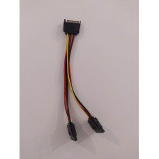Kábel táp átalakító 2X Sata tápcsatlakozó alj (15 pólusú) - 1X Sata tápcsatlakozó dugó (15 pólusú)